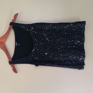 Talbots black sleeveless sequin top